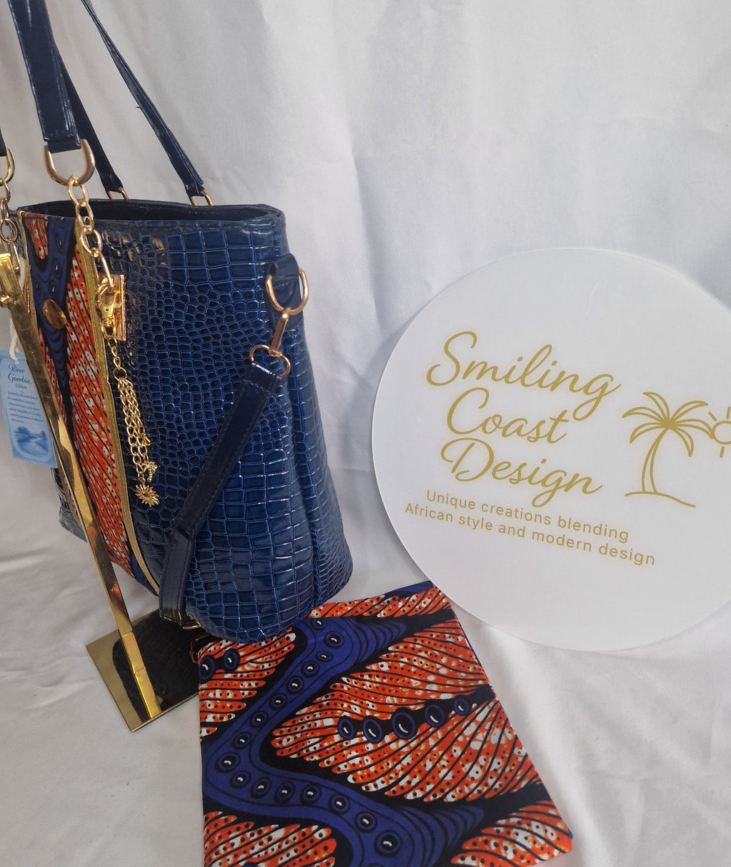 African waxprint Handbag – African Wax Print & Faux Leather | River Gambia Edition-Smiling Coast Design