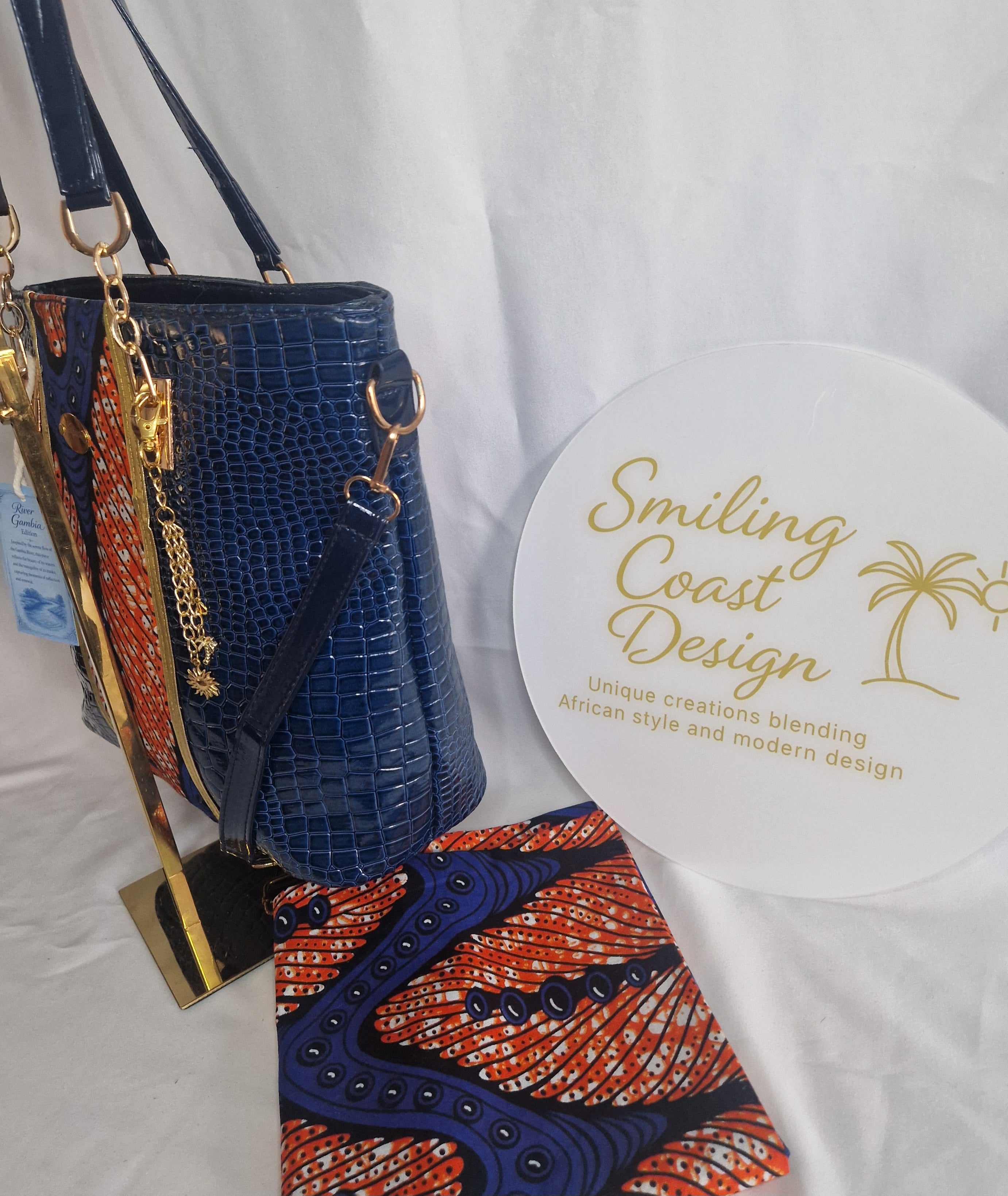 African waxprint Handbag – African Wax Print & Faux Leather | River Gambia Edition-Smiling Coast Design