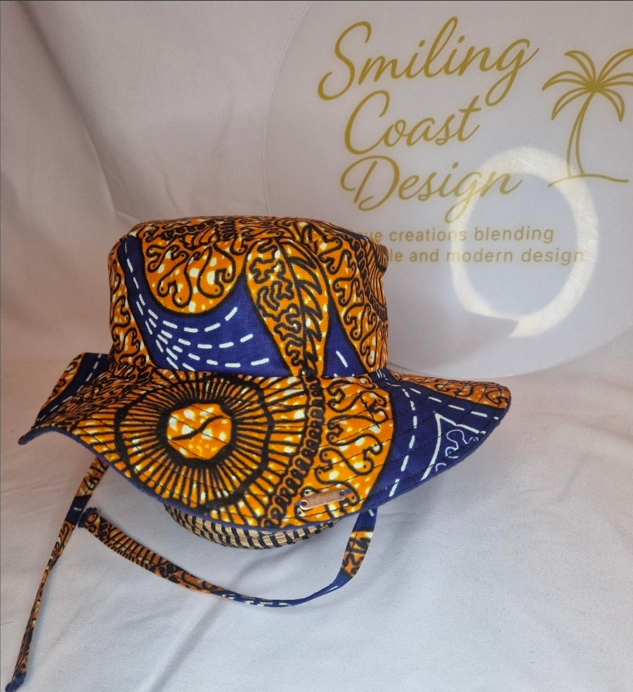 African Wax Print Baby set –  Sun Hat, Bib & Pacifier Clip