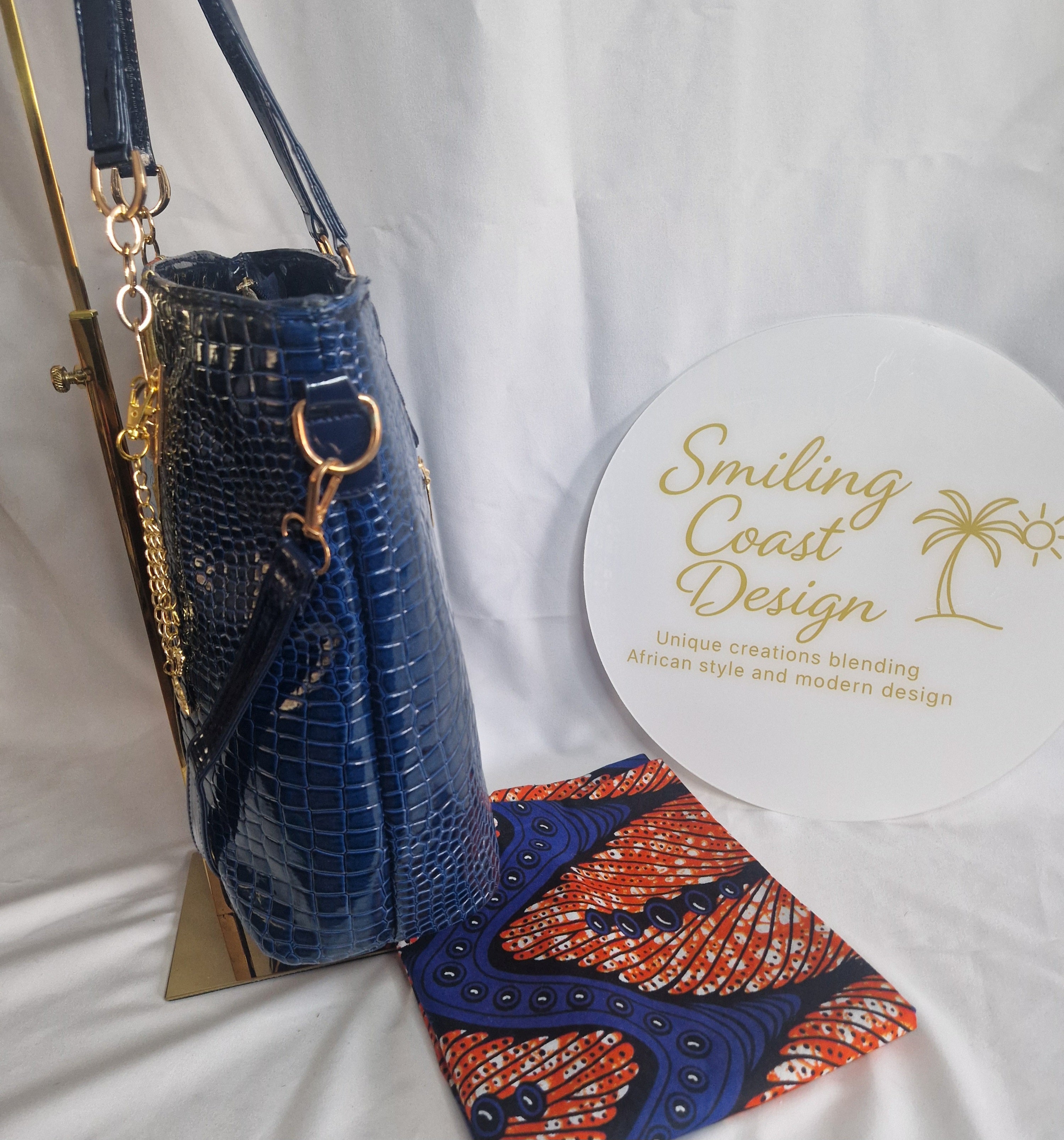 African waxprint Handbag – African Wax Print & Faux Leather | River Gambia Edition-Smiling Coast Design