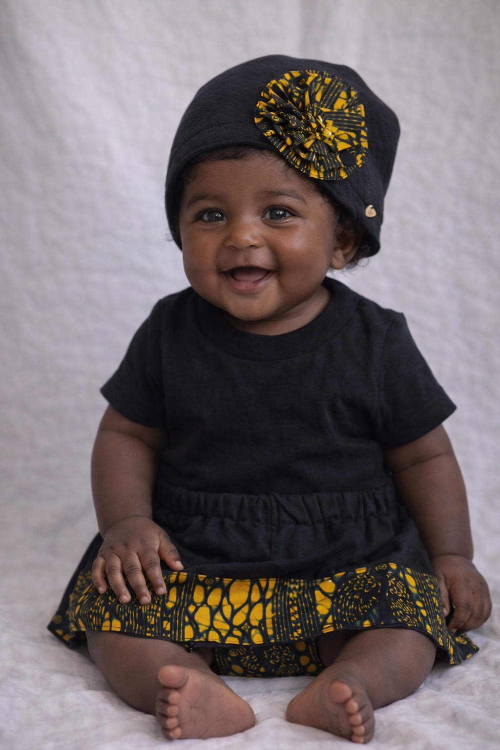 African Wax Print Baby Skirt & Hat Set | Newborn Gift, Size 0-4 month