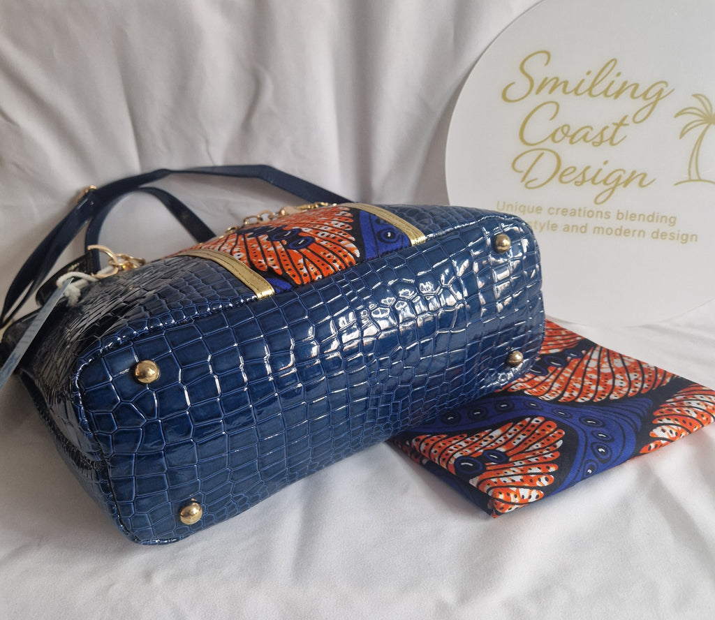 African waxprint Handbag – African Wax Print & Faux Leather | River Gambia Edition-Smiling Coast Design