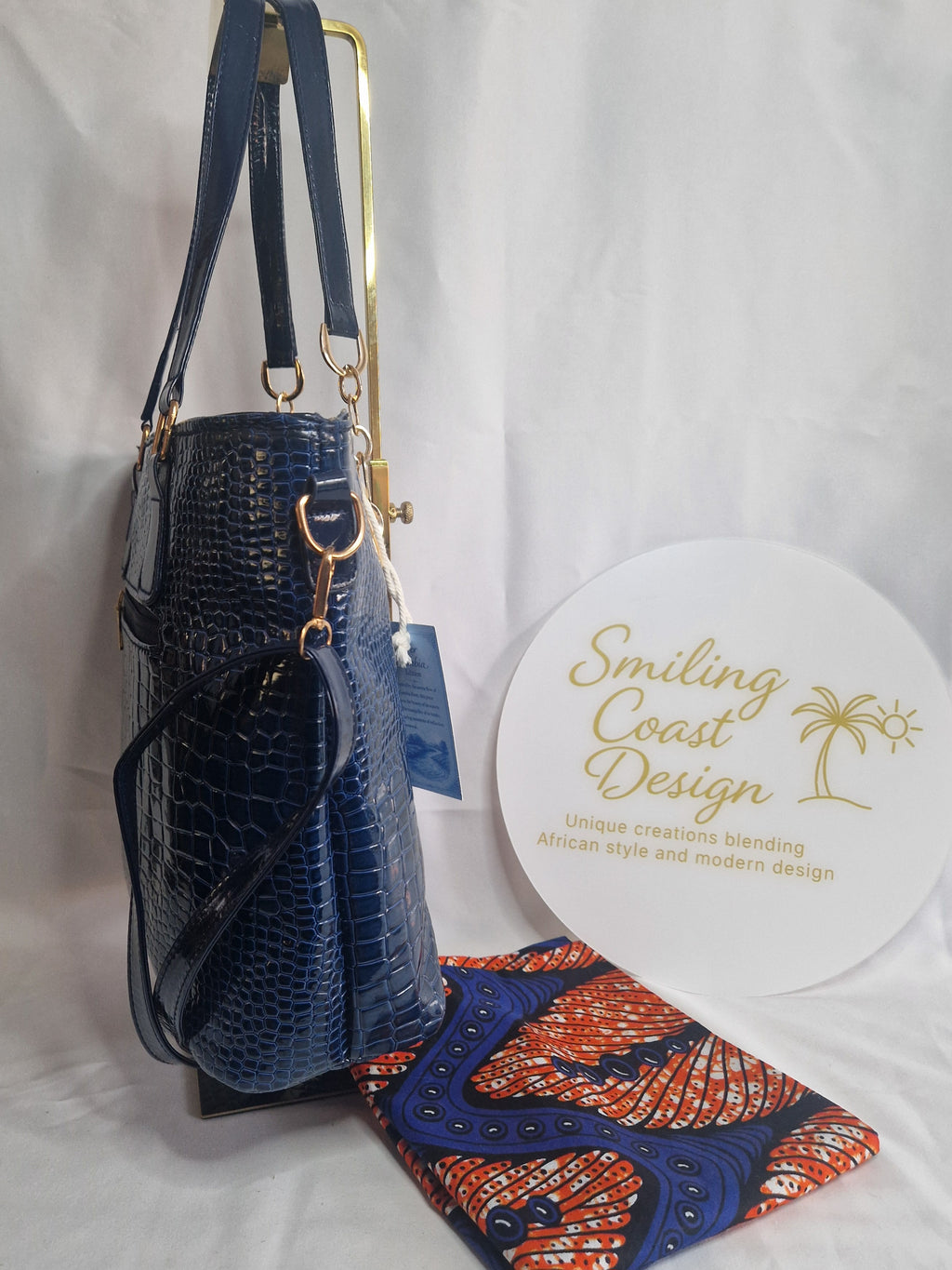 African waxprint Handbag – African Wax Print & Faux Leather | River Gambia Edition-Smiling Coast Design