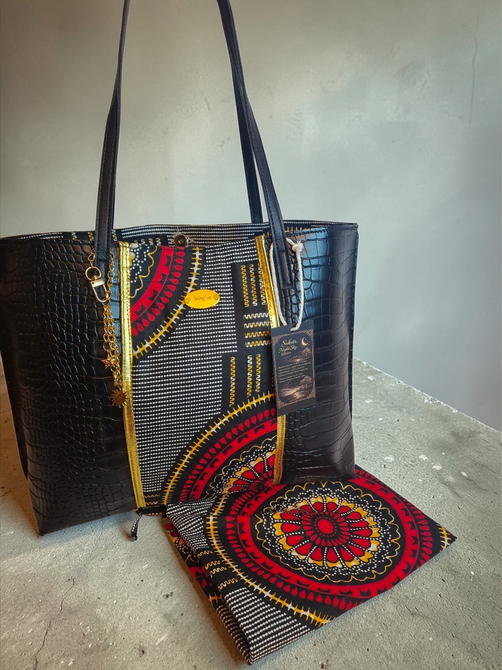 African Print Luxury Tote Bag – Handmade Statement Bag | Smiling Coast Design