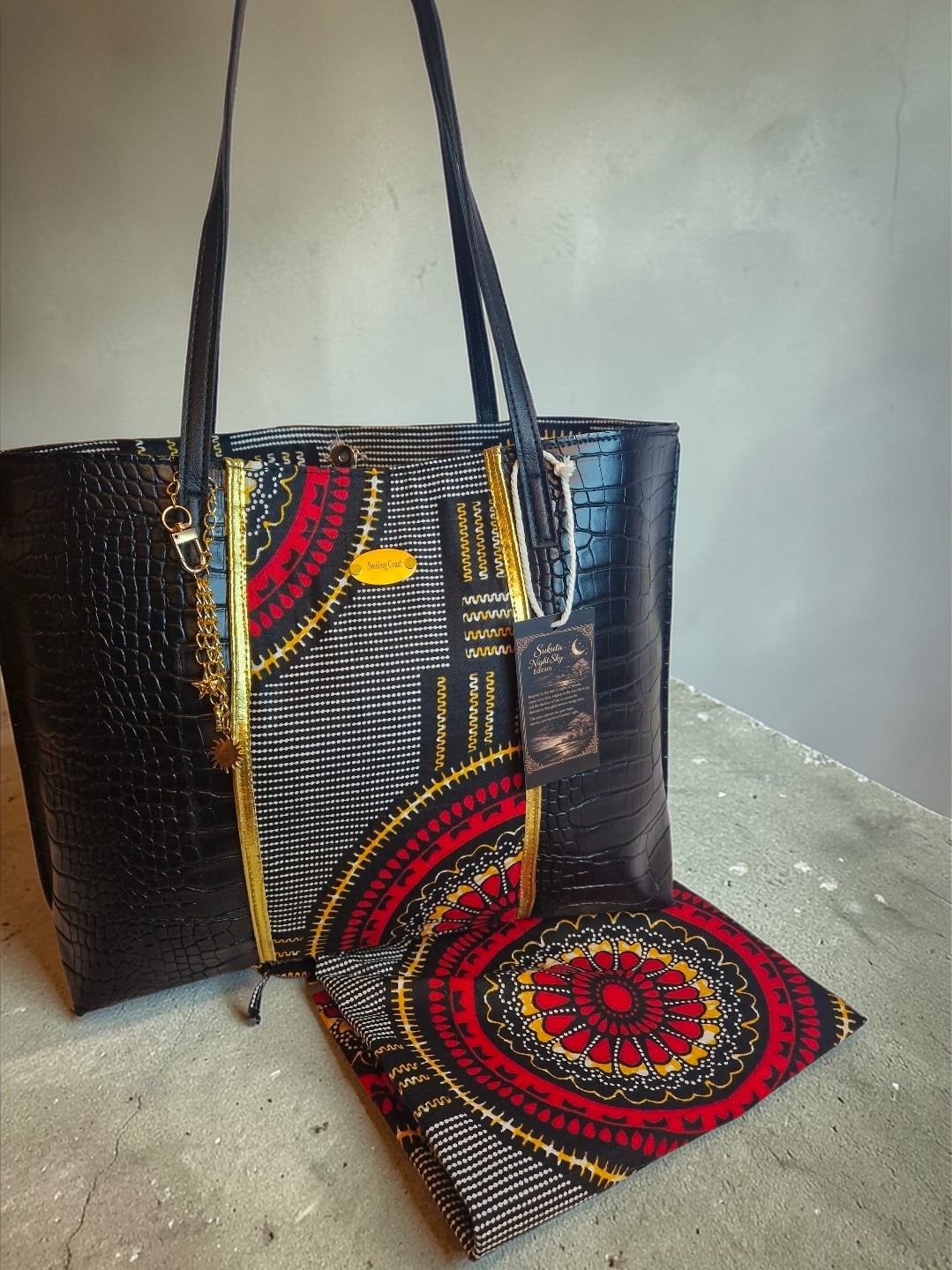 African Print Luxury Tote Bag – Handmade Statement Bag | Smiling Coast Design