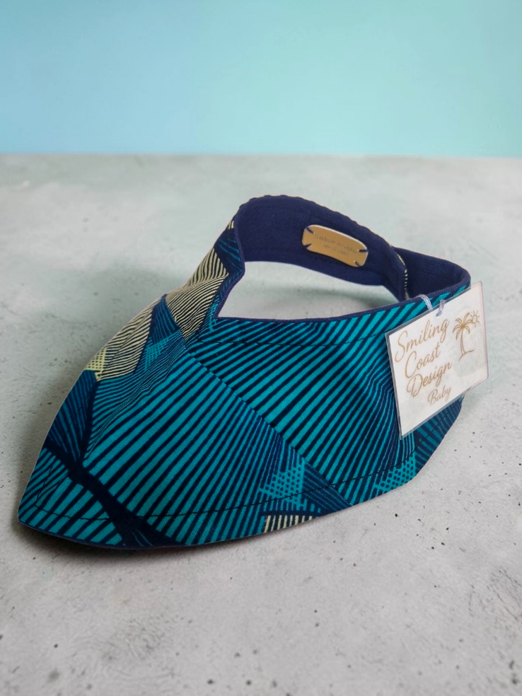 African Wax Print Baby Set -Sun Hat, Bib & Pacifier Clip