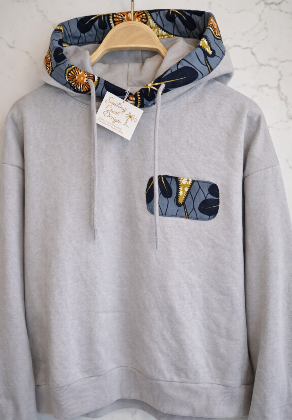 African Wax Print Hoodie handmade in Gambia /Only one copy/One of a kind- size L