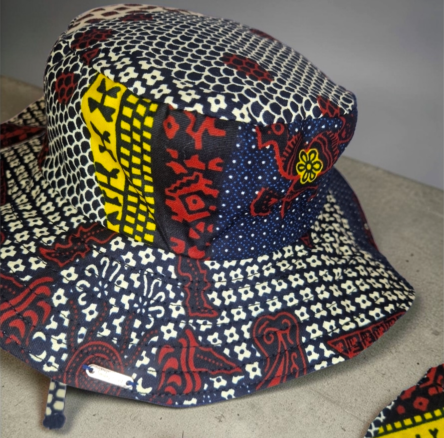 African Wax Print Baby Set –  Sun Hat, Bib & Pacifier Clip