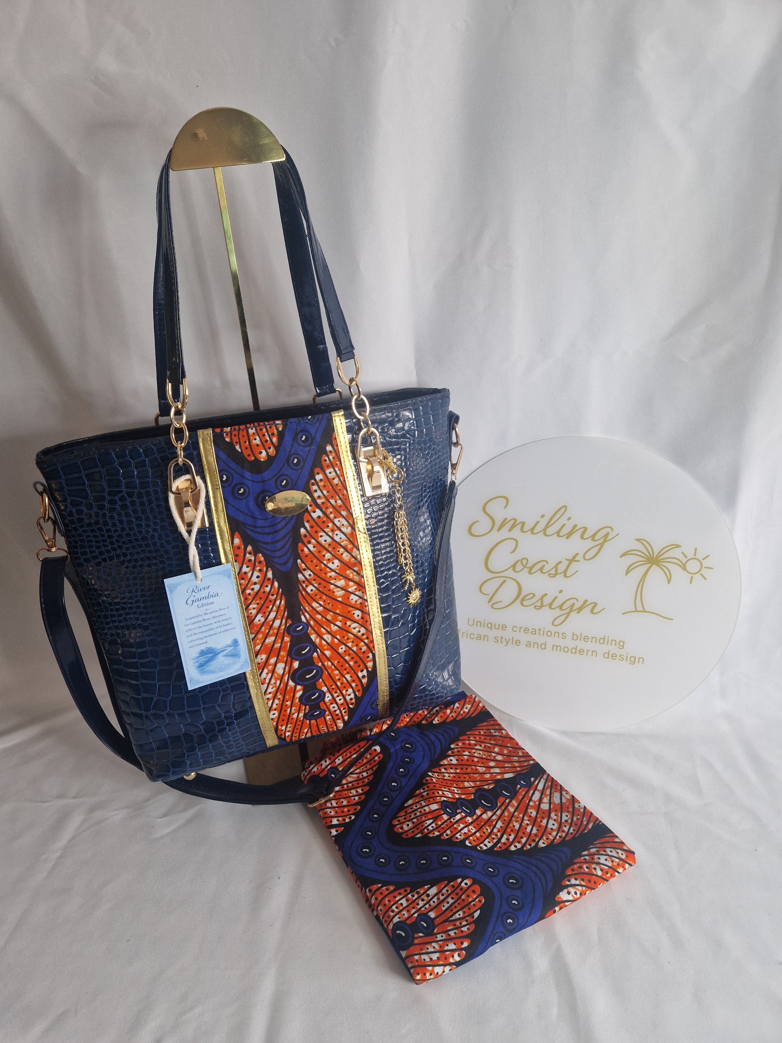 African waxprint Handbag – African Wax Print & Faux Leather | River Gambia Edition-Smiling Coast Design