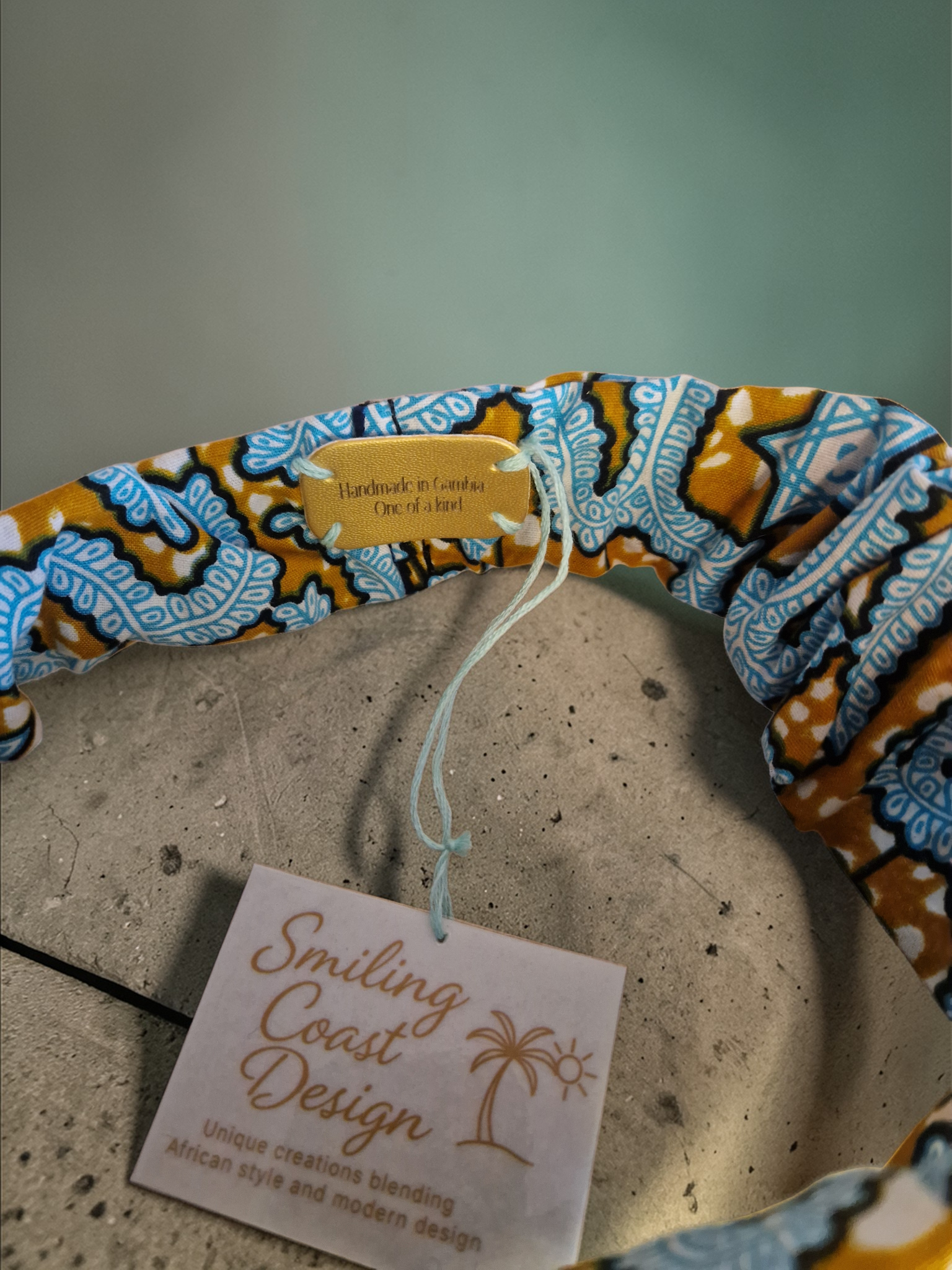 African Wax Print Headband with Beaded Detail – Handmade in The Gambia | Smiling Coast Design