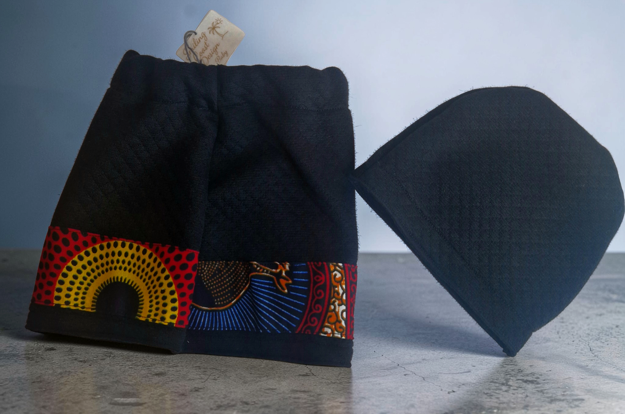 African Wax Print Baby Skirt & Hat Set 0-4 month | Handmade Newborn Outfit