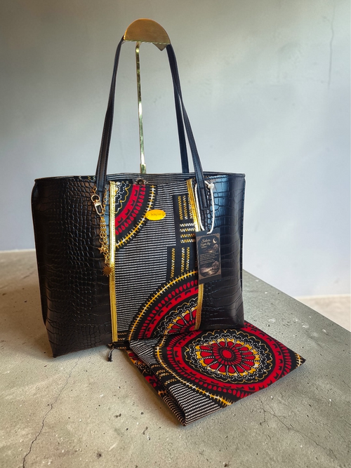 African Print Luxury Tote Bag – Handmade Statement Bag | Smiling Coast Design