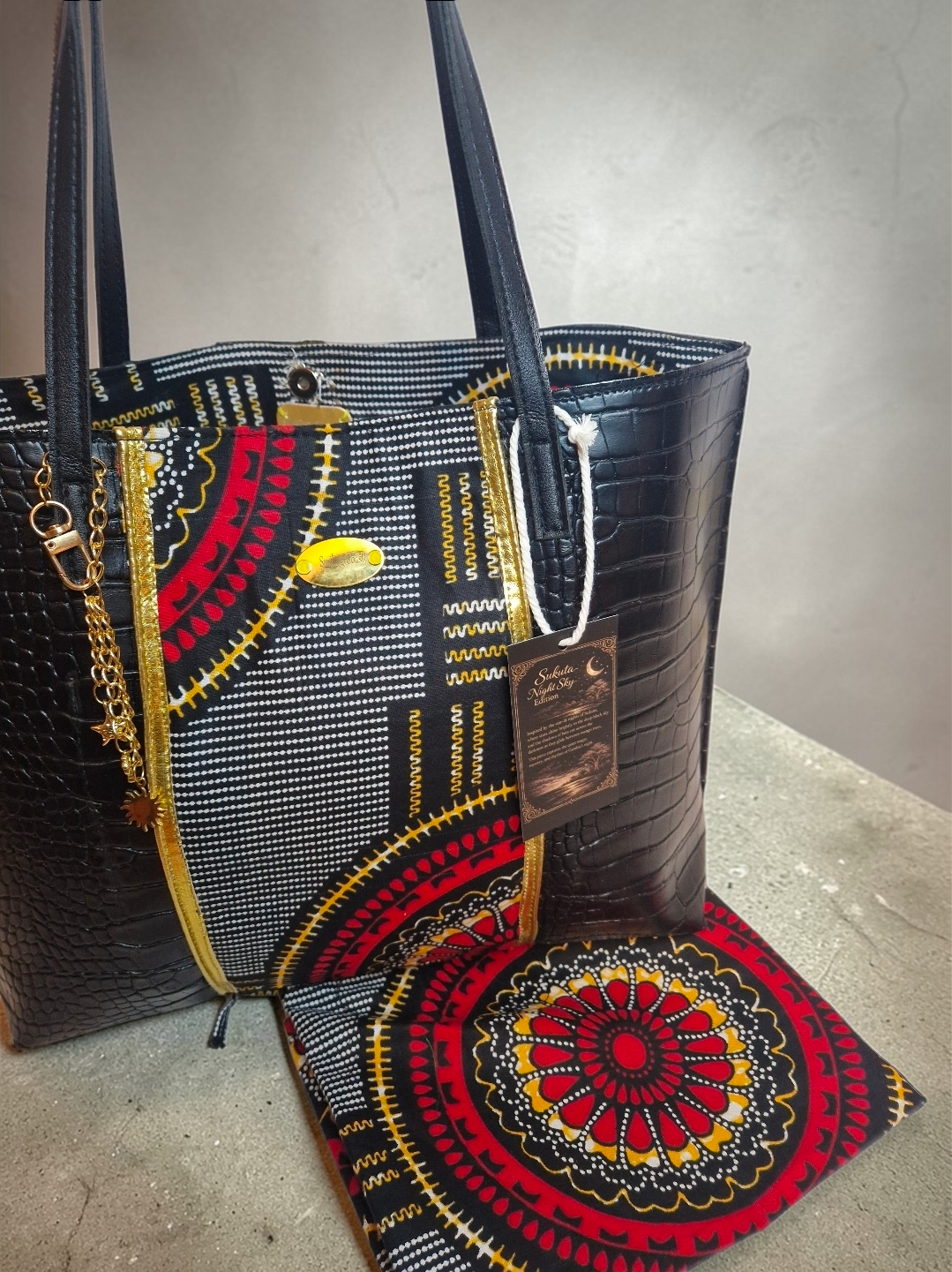 African Print Luxury Tote Bag – Handmade Statement Bag | Smiling Coast Design
