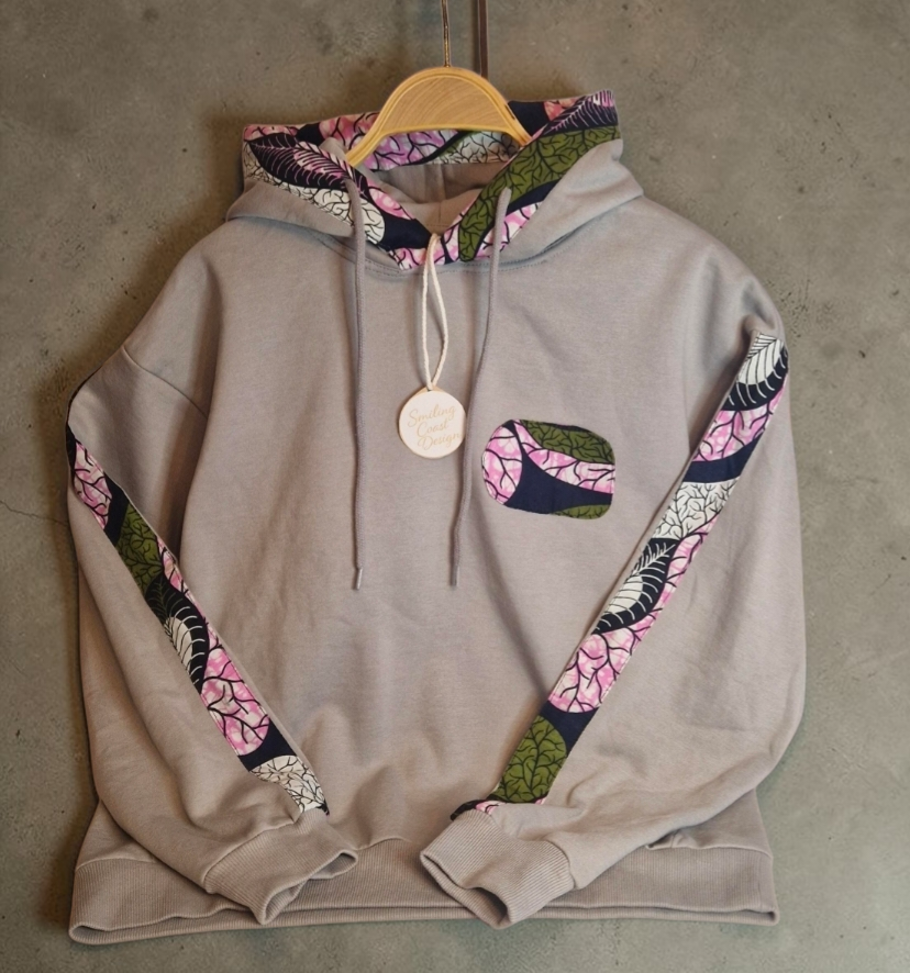 African Wax Print Hoodie size XS
