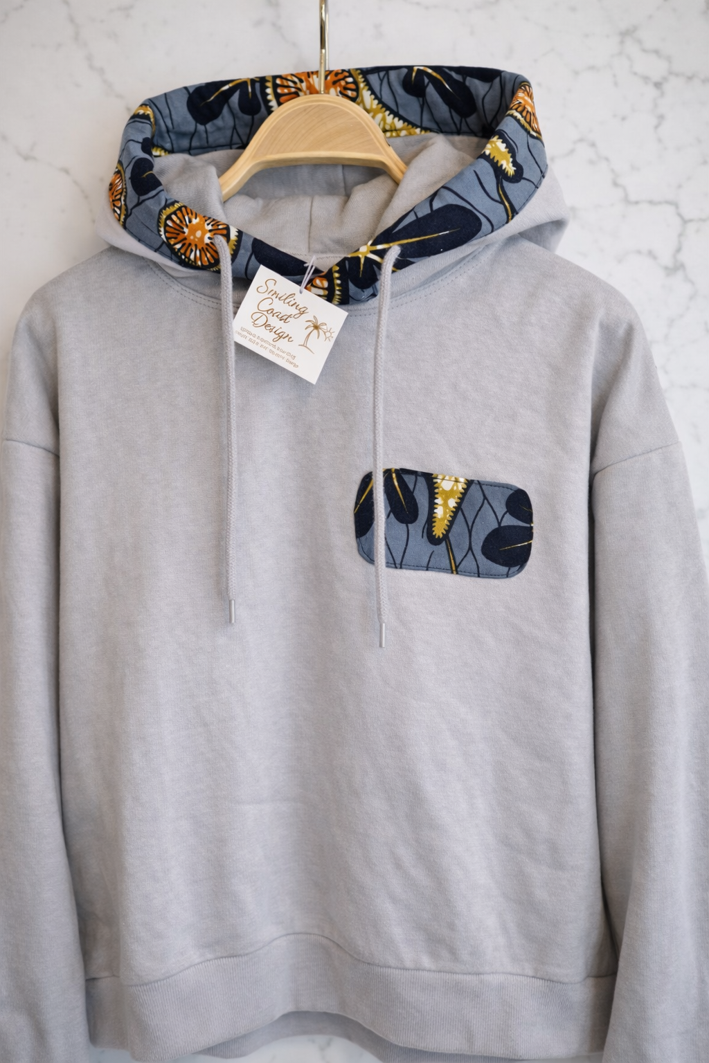 African Wax Print Hoodie handmade in Gambia /Only one copy/One of a kind- size L