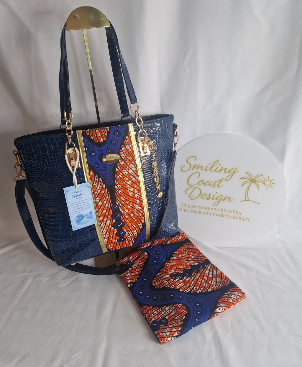 African waxprint Handbag – African Wax Print & Faux Leather | River Gambia Edition-Smiling Coast Design