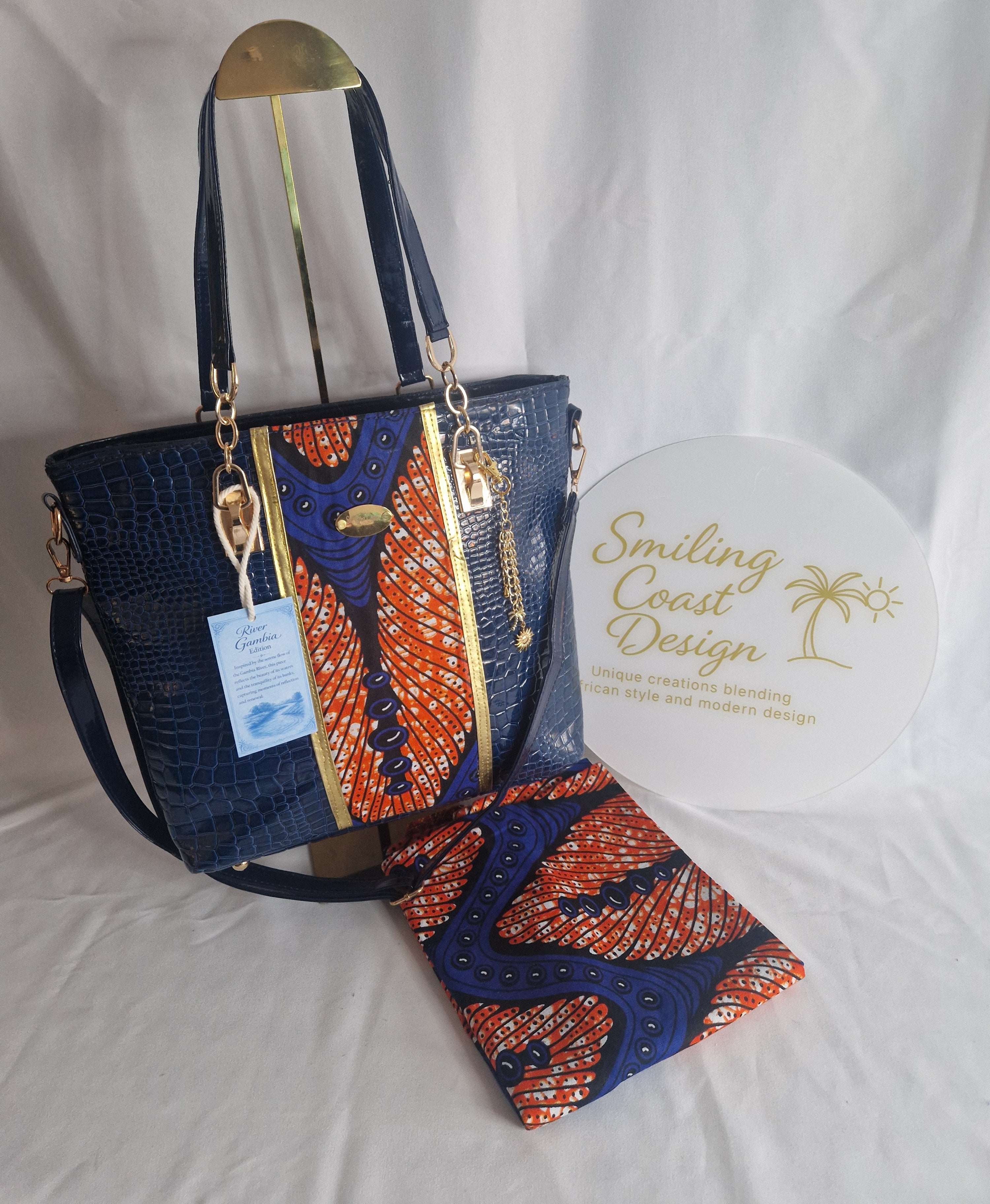African waxprint Handbag – African Wax Print & Faux Leather | River Gambia Edition-Smiling Coast Design
