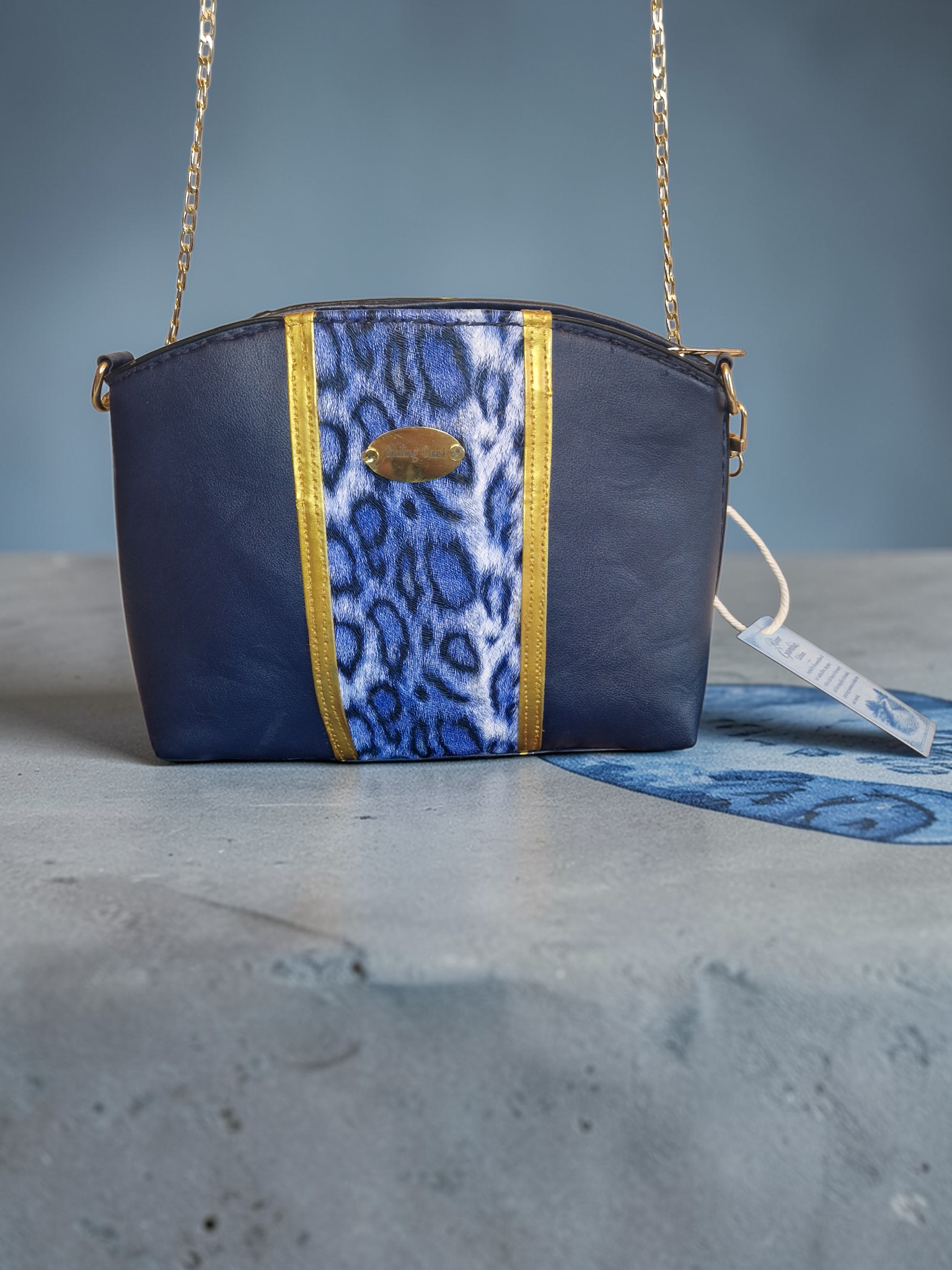 Smiling Coast Design – River Gambia Edition Handmade Bag with Gold Chain