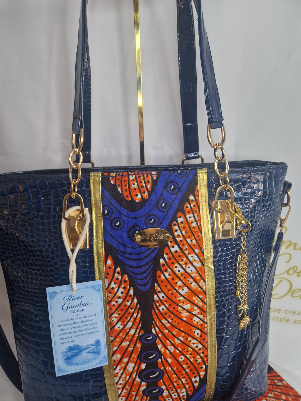 African waxprint Handbag – African Wax Print & Faux Leather | River Gambia Edition-Smiling Coast Design